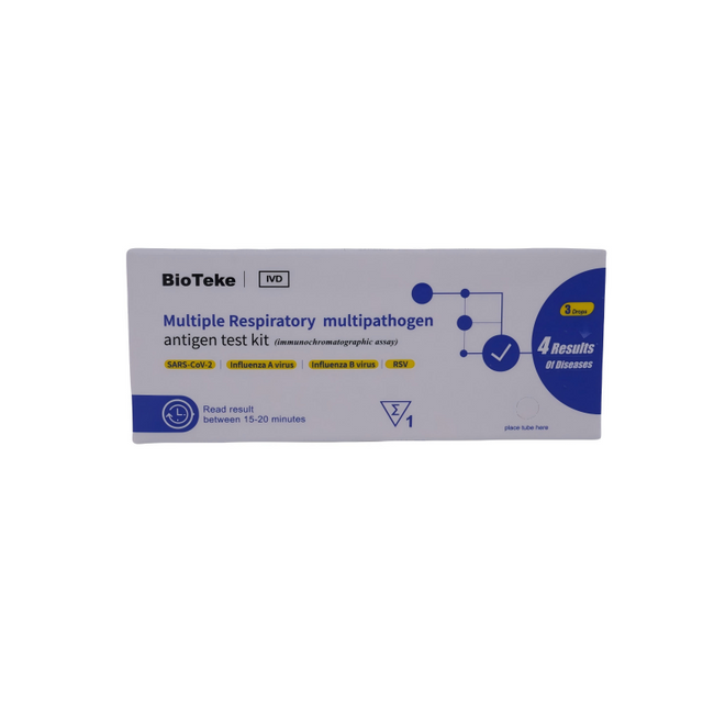Bioteke 4 Dalam 1 COVID-19, Selesema A+B, Kit Ujian Pantas Antigen RSV