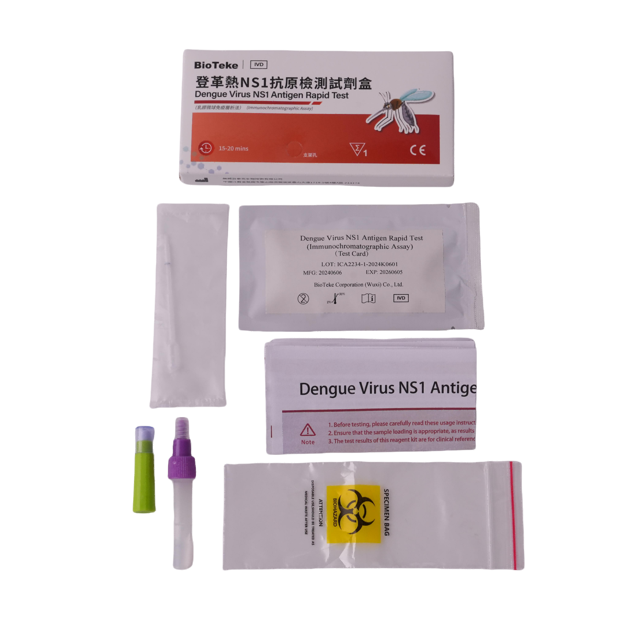 Ujian Pantas Antigen NS1 Virus Denggi (Ujian Imunochromatography)