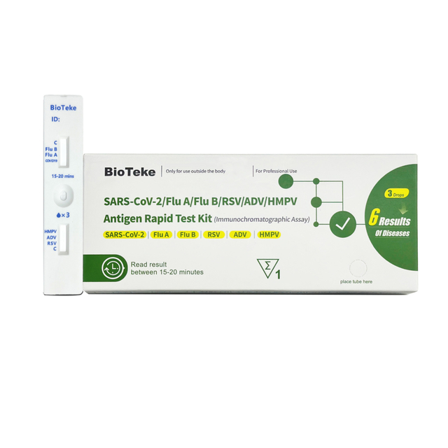 6 Dalam 1 COVID Flu A&B RSV ADV HMPV Antigen Rapid Test Kit